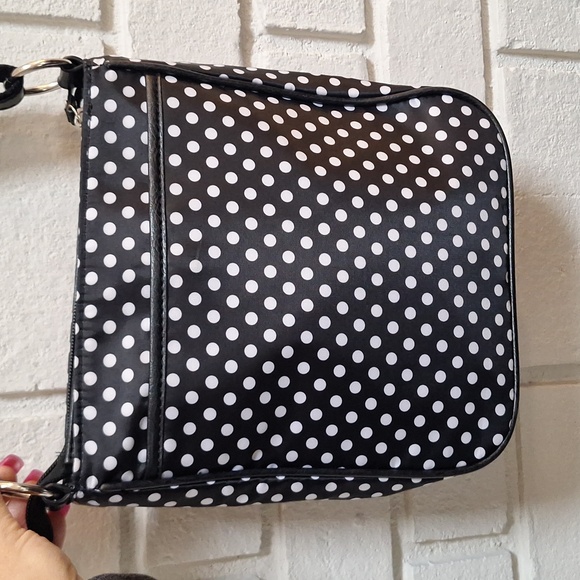 Naturalizer Black/White Polka Dot Crossbody Bag. - Picture 6 of 13
